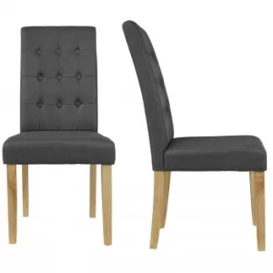 Image of Roma Set of 2 Grey Fabric Dining Chairs