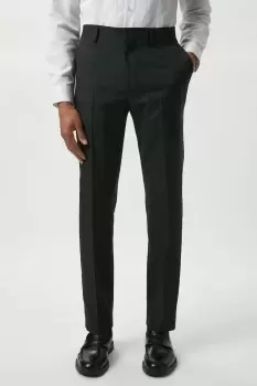 Image of Mens Slim Fit Plain Charcoal Wool Suit Trousers