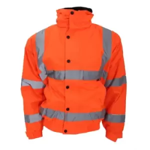 Image of Warrior Memphis High Visibility Bomber Jacket / Safety Wear / Workwear (M) (Fluorescent Orange) - Fluorescent Orange