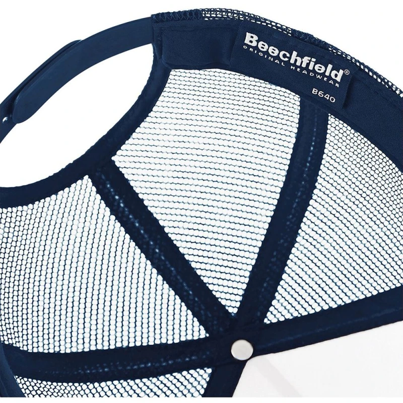 Image of Beechfield Beechfield Men Half Mesh Trucker Cap Headwear in Navy Navy One Size Male 5055747771213