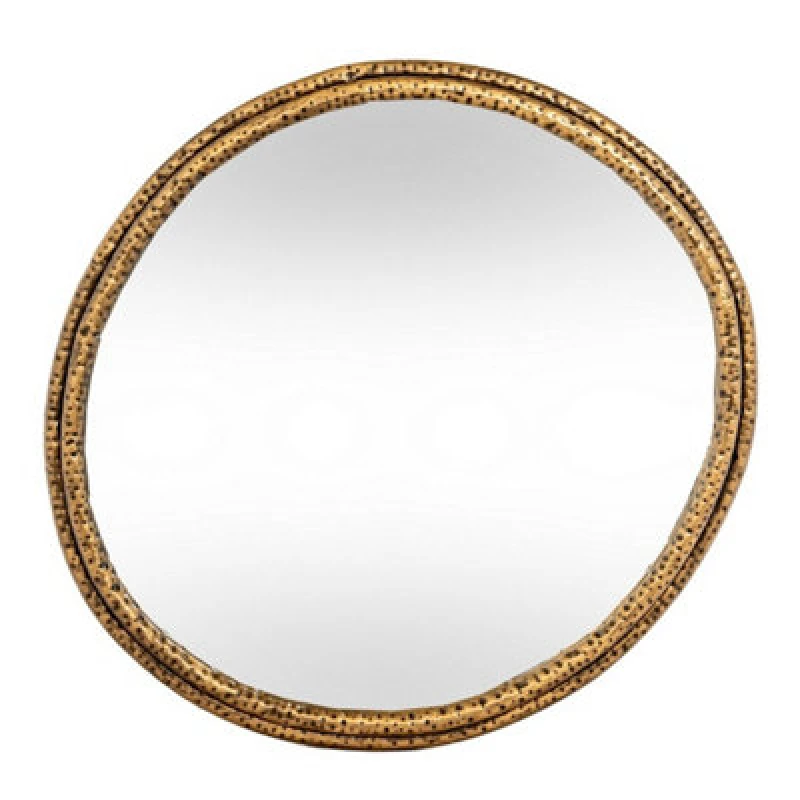 Image of Hill Interiors Nahla Medium Mirror With Dimpled Frame - Glass - L4 X W78 X H73cm - Gold