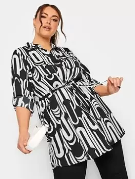 Image of Yours Utility Tunic Geo - White, Size 20, Women