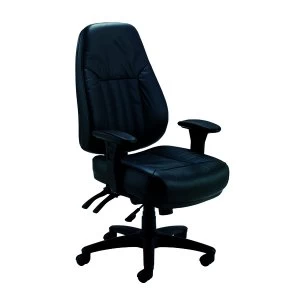 Image of Arista Lucania Leather Task Black Chair KF74022