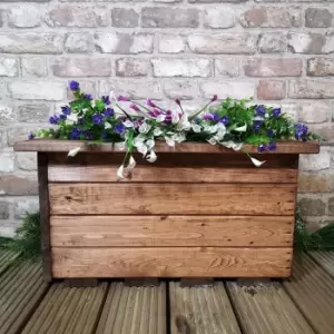 Image of Hand Made 56cm x 34cm Rustic Wooden Small Garden Trough / Flower Bed Planter