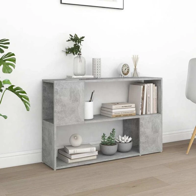 Image of VIDAXL Vidaxl - Book Cabinet Concrete Grey 100x24x63cm Engineered Wood 8720286651308