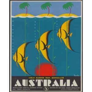 Image of Vintage Metal Sign Retro Advertising Australia Fish