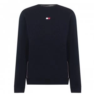 Image of Tommy Sport Flag Crew Fleece Sweatshirt - Sky Captain CJM