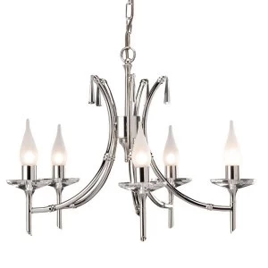 Image of 5 Light Chandelier Polished Nickel Finish, G9