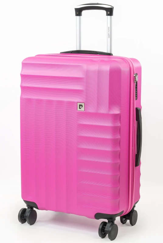 Image of Pierre Cardin Soleil Hard Shell Suitcase Medium Wheeled Luggage Pink unisex Medium