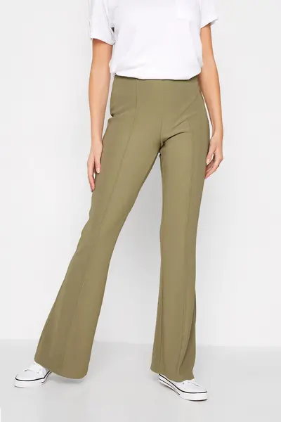Image of Long Tall Sally Tall Flared Trousers Green