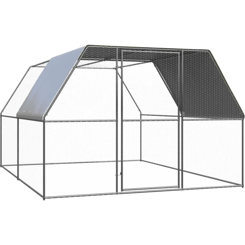 Image of VIDAXL Outdoor Chicken Cage 3x4x2 m Galvanised Steel Vidaxl 8720286764725