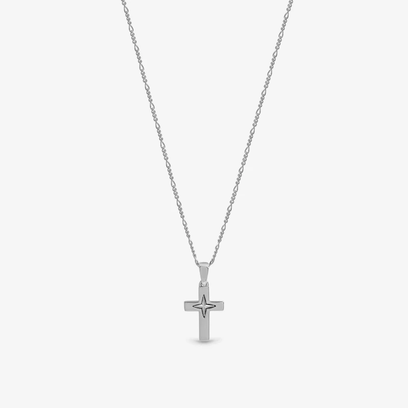 Image of Inicio Sterling Silver Plated Cross Pendant - Gift Pouch Silver female One Size