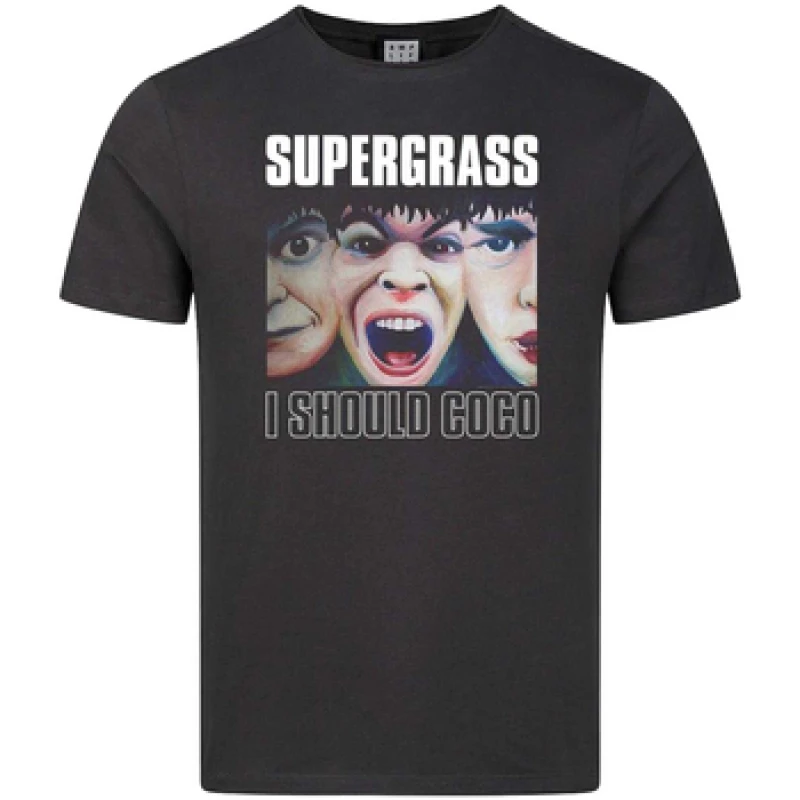 Image of Amplified Mens I Should Coco Supergrass T-Shirt in Charcoal Size: XS Charcoal Male XS