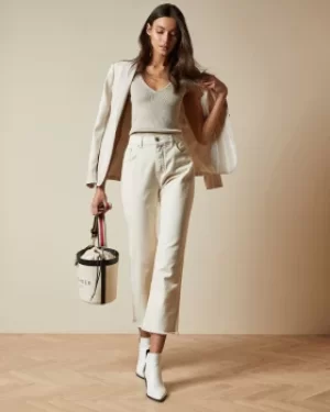 Image of Ted Baker Skinny Ribbed V Neck Top