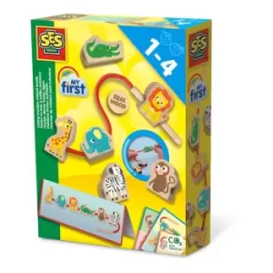 Image of SES Creative My First Lacing Wooden Animal Beads
