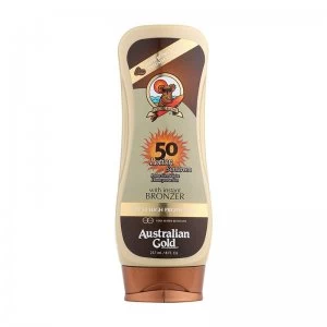 Image of Australian Gold SPF 50 Lotion Sunscreen With Bronzer 237ml
