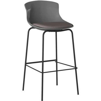 Image of Alphason - Helena Padded Seat Metal Frame Bar Stool Light Grey