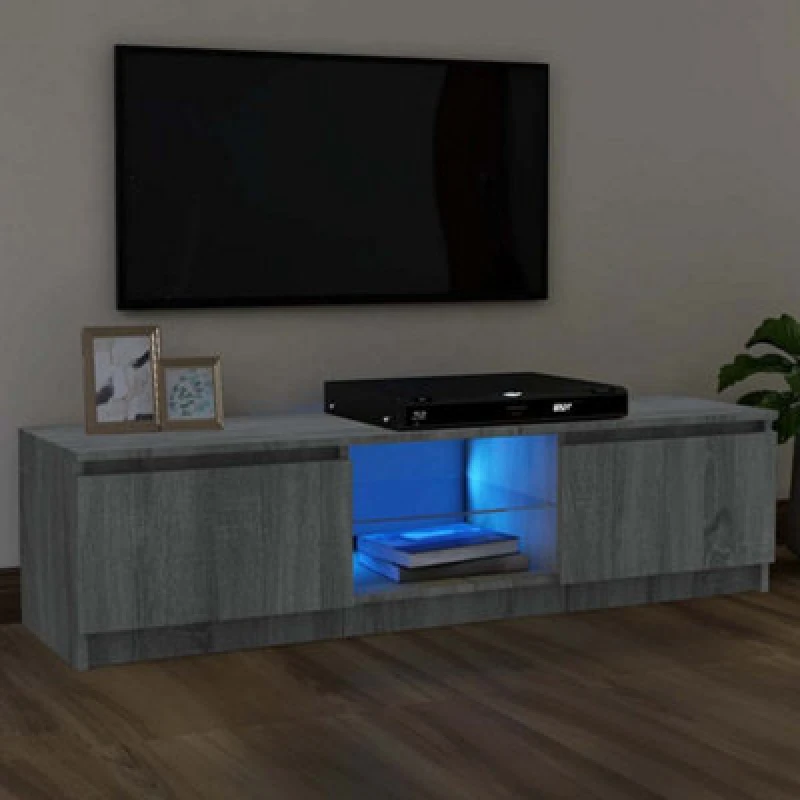 Image of Vidaxl TV Cabinet With LED Lights Grey Sonoma 120X30X36 Cm