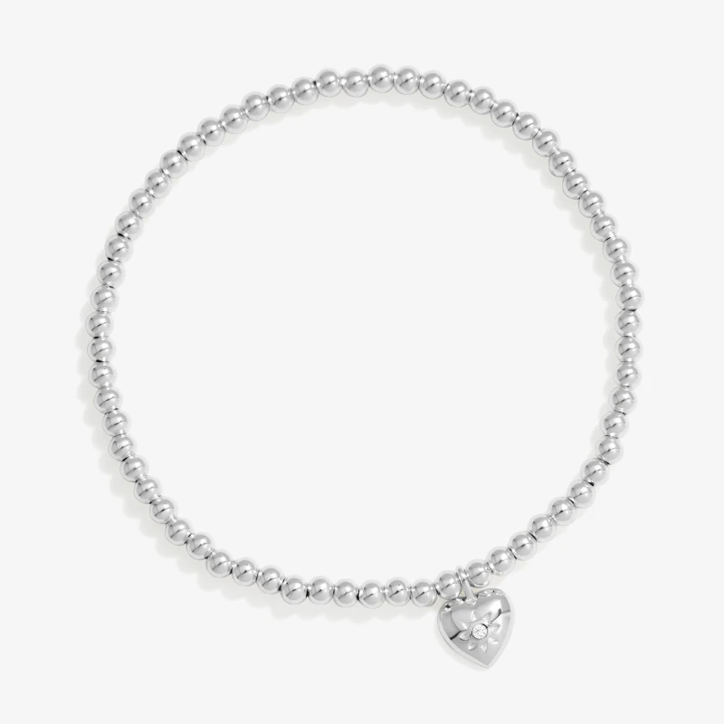 Image of Simply Silver Sterling Silver 925 CZ Heart Charm Bracelet Jewellery Sets One Size Silver 72778611000