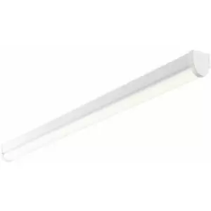 Image of 4ft Emergency Batten Light Fitting - 24.5W Cool White LED - Gloss White & Opal
