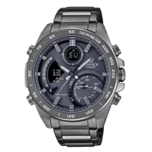 Image of Casio Edifice Quartz Black Dial Black Bracelet Mens Watch ECB-900MDC-1AER