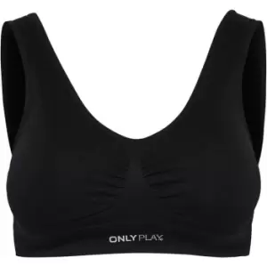 Image of Only Play Play Black Seamless Ruched Sports Bra - Black