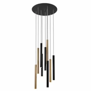 Image of Varas Pendant Light Cluster Drop, Glossy Gold, Matt White