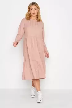 Image of Ribbed Tiered Midi Dress