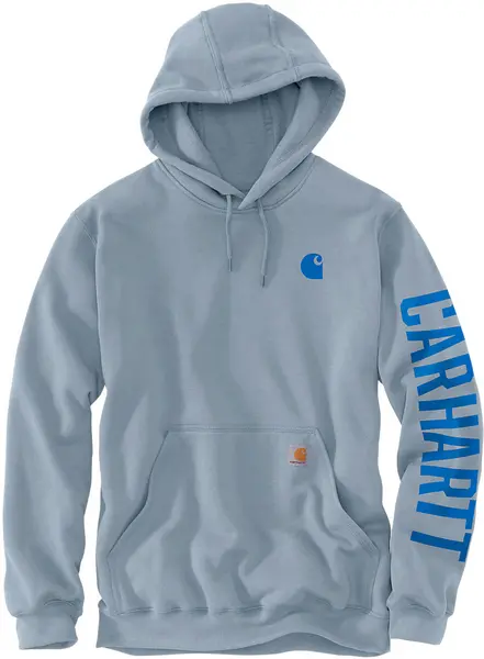 Image of Carhartt Rain Defender Loose Fit Midweight C Graphic Hoodie, blue, Size L