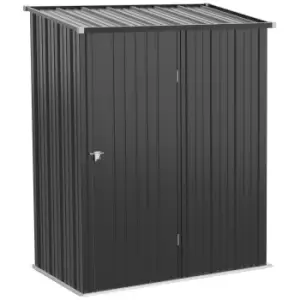 Image of Outsunny 5.3ft x 3.1ft Outdoor Storage Shed, Garden Metal Storage Shed w/ Single Door for Backyard, Patio, Lawn, Charcoal Grey