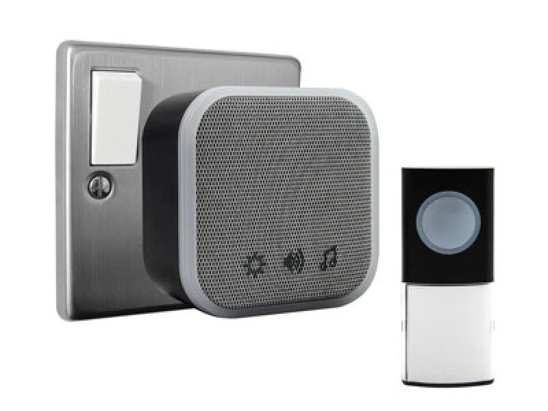 Image of Uni-Com 98477GB + W96001 Plug-in Door Chime, Black 98477GB + W96001