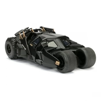 Image of DC Comics - Batman 2008 The Dark Knight Movie Tumbler Batmobile Metals Die-cast Toy Car with Batman Die-cast Figure (Black)