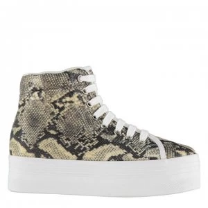 Image of Jeffrey Campbell Play Homg Snake Platform Shoes - Grey/Beige