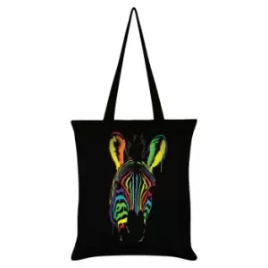 Image of Unorthodox Collective Neon Zebra Tote Bag (One Size) (Black)