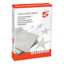 Image of 5 Star A4 Value Copier Paper Ream Wrapped White 5 x 500 Sheets