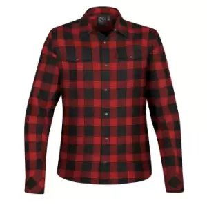 Image of Stormtech Womens/Ladies Snap Front Long Sleeve Shirt (M) (Titanium Plaid)