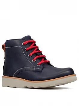 Image of Clarks Crown Hike Lace Up Boots - Navy
