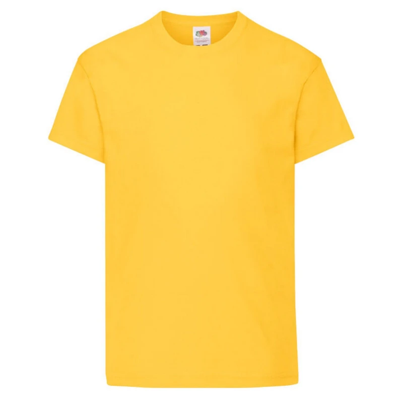 Image of Fruit of the Loom Original Cotton T-Shirt in Yellow Size: 12-13 Years Yellow Unisex 12-13 Years