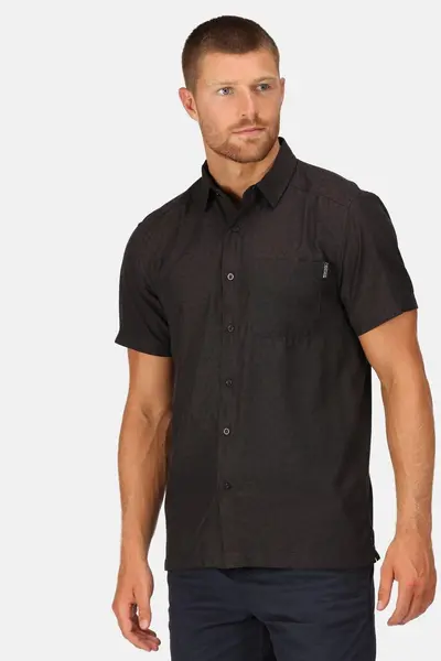 Image of Regatta Quick-Dry 'Mindano VII' Short Sleeve Shirt Dark Grey