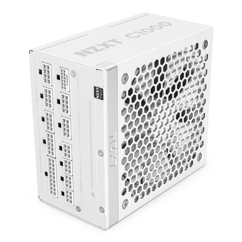 Image of NZXT C1000 Fully Modular Cybernetics A 80 Plus Gold ATX 3.1 White PSU - PA-0G2BW-UK