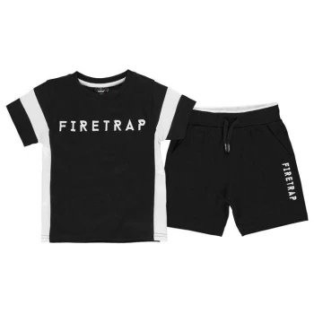 Image of Firetrap Short Sleeve T Shirt Set Infant Boys - Black