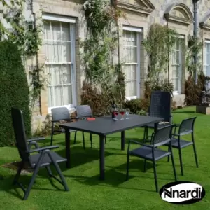 Image of Europa Anthracite Libeccio Table With 2 Darsena Resin & 4 Bora Resin Chairs