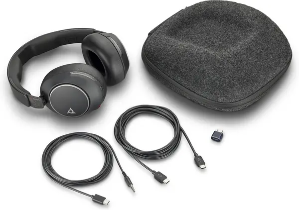 Image of POLY Voyager Surround 80 UC. Product type: Headset. Connectivity technology: Wireless Bluetooth. Recommended usage: Music/Everyday. Wireless range: 30