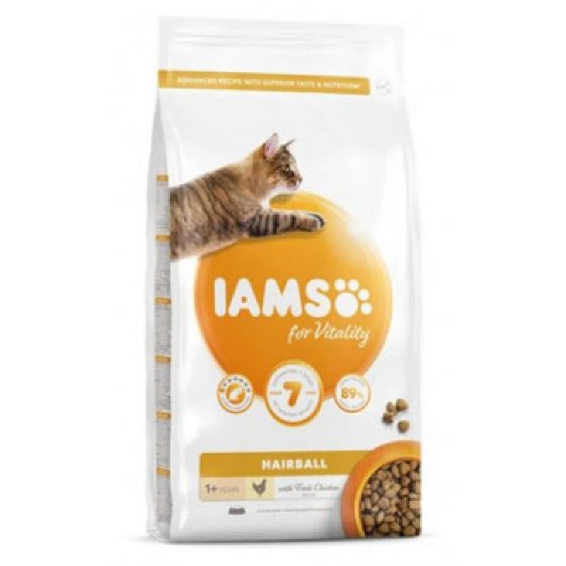 Image of Spectrum Iams Vitality Adult Cat Food Hairball Chicken 2kg - 260743 8710255150376