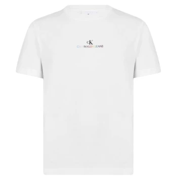 Image of Calvin Klein Jeans Pride Logo T Shirt - Bright White