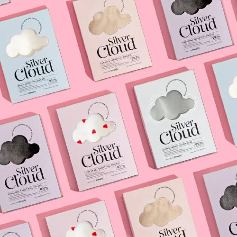 Image of Silver Cloud Satin Pillowcase Infused with Silver Ions Caramel