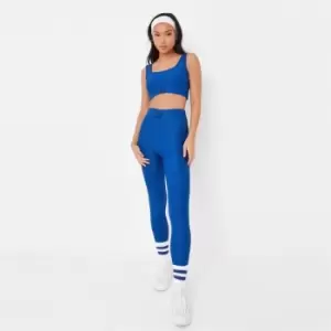 Image of Missguided Honeycomb High Waisted Leggings - Blue