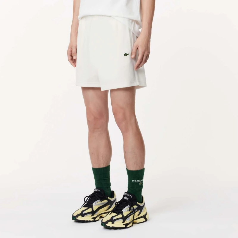 Image of Lacoste Regular-Fit Terry Knit Paris Shorts Cream male XS