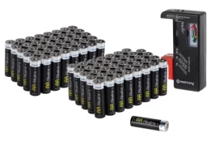 Image of Maplin Extra Long Life High Performance Alkaline AA Batteries x80 with FREE Universal Battery Tester
