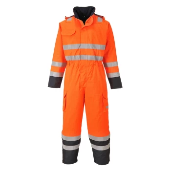 Image of Biz Flame Hi Vis Flame Resistant Rain Multi Coverall Orange / Navy M